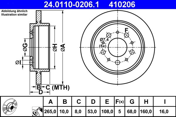 ATE 24.0110-0206.1 - Тормозной диск unicars.by