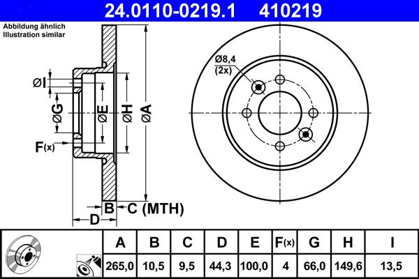 ATE 24.0110-0219.1 - Тормозной диск unicars.by