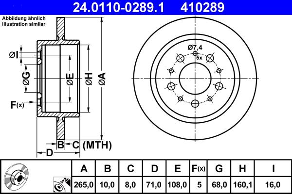 ATE 24.0110-0289.1 - Тормозной диск unicars.by