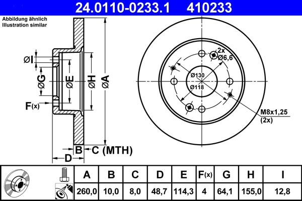 ATE 24.0110-0233.1 - Тормозной диск unicars.by