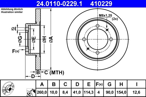 ATE 24.0110-0229.1 - Тормозной диск unicars.by