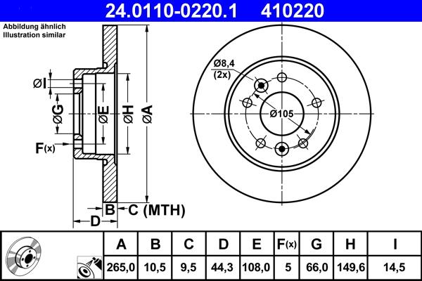 ATE 24.0110-0220.1 - Тормозной диск unicars.by