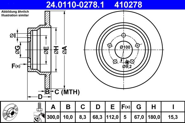 ATE 24.0110-0278.1 - Тормозной диск unicars.by