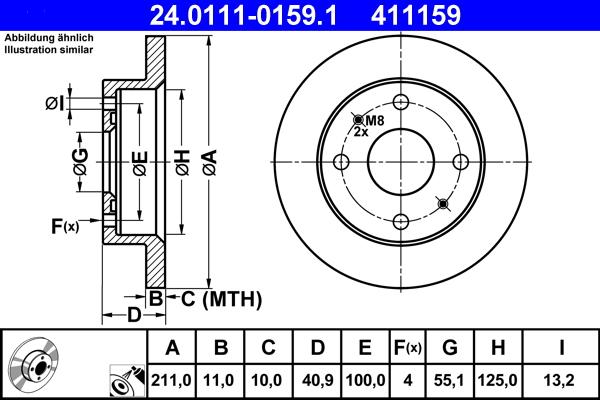 ATE 24.0111-0159.1 - Тормозной диск unicars.by