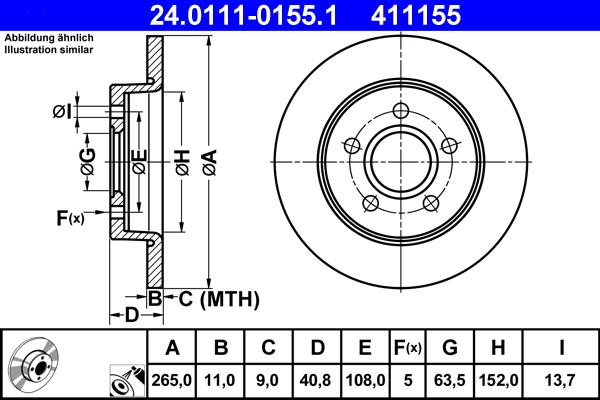 ATE 24.0111-0155.1 - Тормозной диск unicars.by