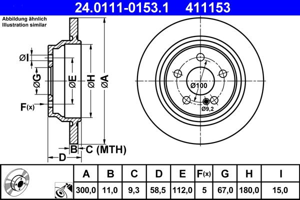 ATE 24.0111-0153.1 - Тормозной диск unicars.by