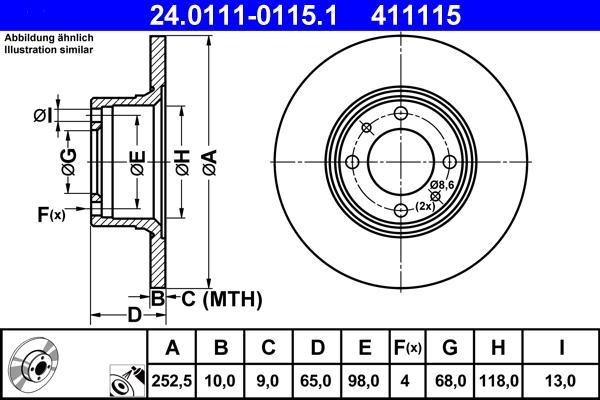 ATE 24.0111-0115.1 - Тормозной диск unicars.by