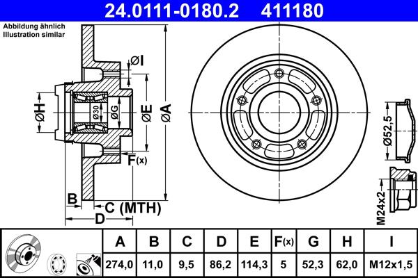 ATE 24.0111-0180.2 - Тормозной диск unicars.by