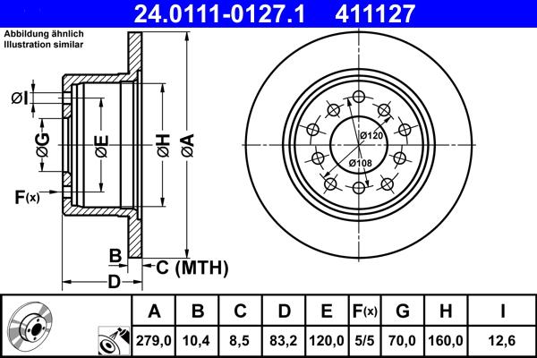 ATE 24.0111-0127.1 - Тормозной диск unicars.by