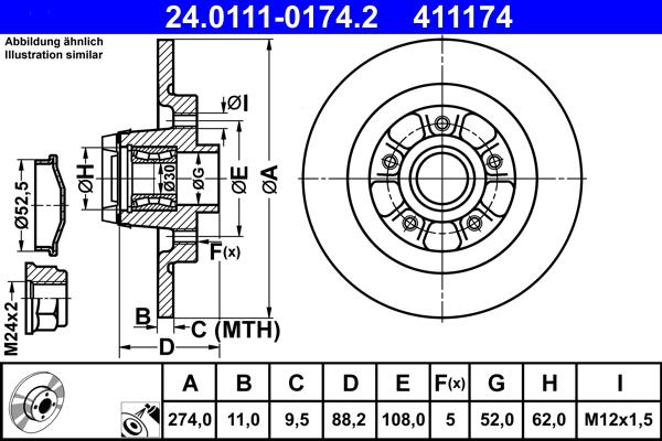 ATE 24.0111-0174.2 - Тормозной диск unicars.by