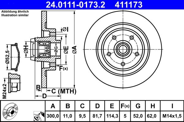 ATE 24.0111-0173.2 - Тормозной диск unicars.by