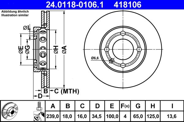 ATE 24.0118-0106.1 - Тормозной диск unicars.by