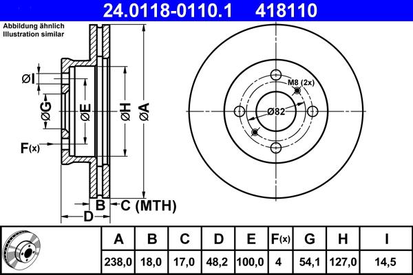 ATE 24.0118-0110.1 - Тормозной диск unicars.by