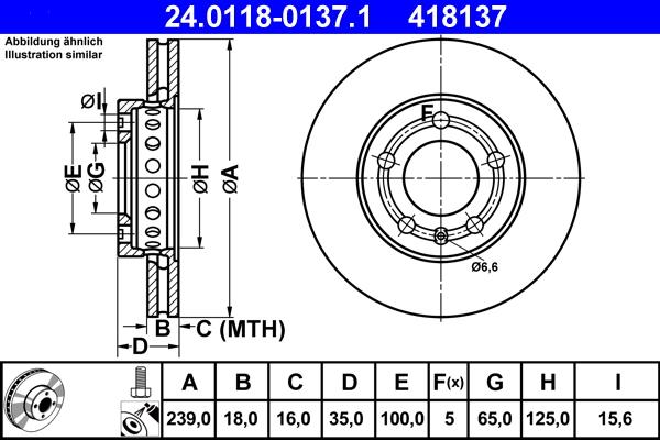 ATE 24.0118-0137.1 - Тормозной диск unicars.by