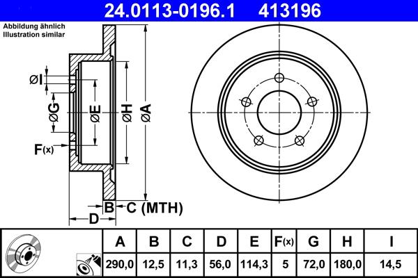 ATE 24.0113-0196.1 - Тормозной диск unicars.by