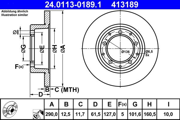 ATE 24.0113-0189.1 - Тормозной диск unicars.by