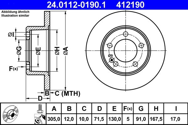 ATE 24.0112-0190.1 - Тормозной диск unicars.by