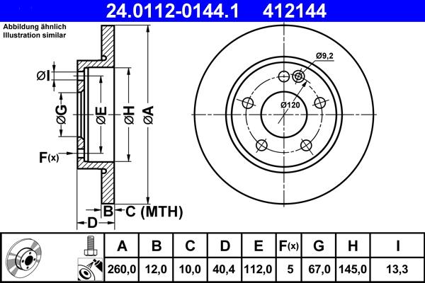 ATE 24.0112-0144.1 - Тормозной диск unicars.by