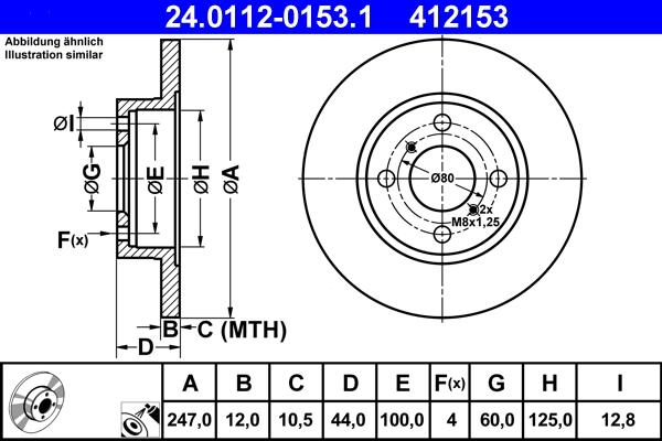 ATE 24.0112-0153.1 - Тормозной диск unicars.by