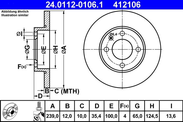 ATE 24.0112-0106.1 - Тормозной диск unicars.by