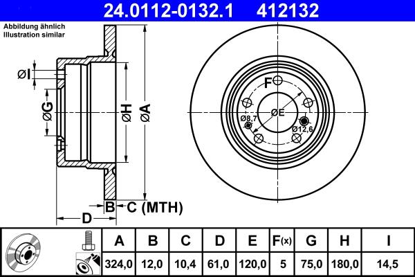 ATE 24.0112-0132.1 - Тормозной диск unicars.by