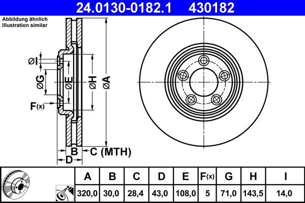 ATE 24.0130-0182.1 - Тормозной диск unicars.by