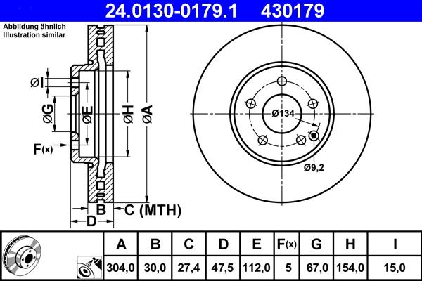 ATE 24.0130-0179.1 - Тормозной диск unicars.by