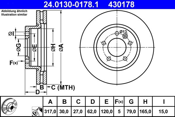 ATE 24.0130-0178.1 - Тормозной диск unicars.by