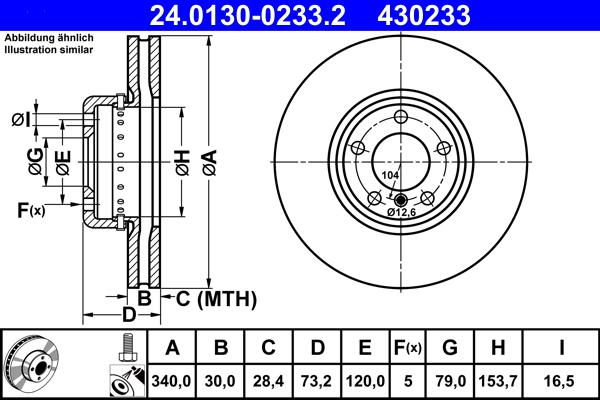 ATE 24.0130-0233.2 - Тормозной диск unicars.by