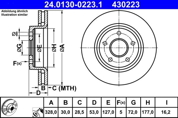 ATE 24.0130-0223.1 - Тормозной диск unicars.by