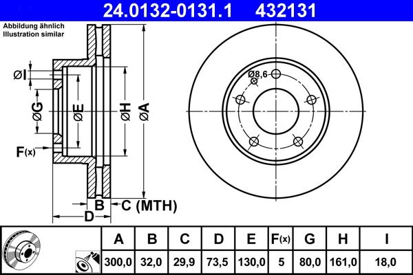 ATE 24.0132-0131.1 - Тормозной диск unicars.by