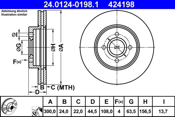 ATE 24.0124-0198.1 - Тормозной диск unicars.by