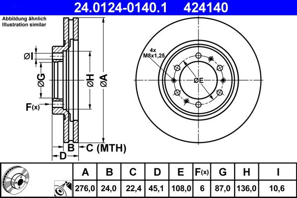 ATE 24.0124-0140.1 - Тормозной диск unicars.by