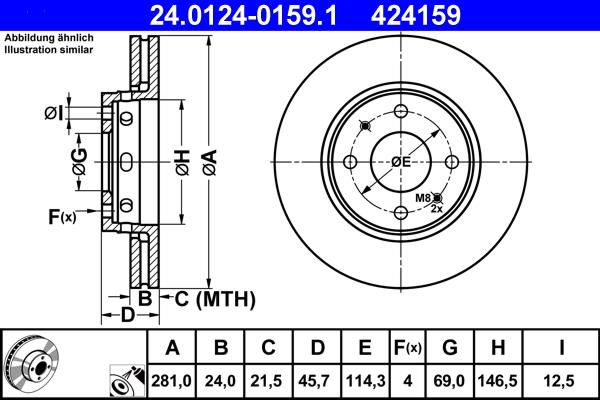 ATE 24.0124-0159.1 - Тормозной диск unicars.by