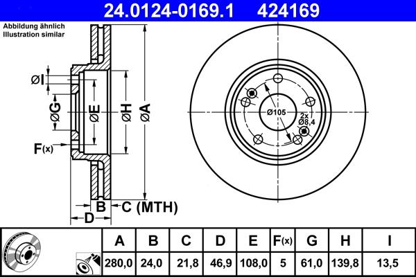 ATE 24.0124-0169.1 - Тормозной диск unicars.by