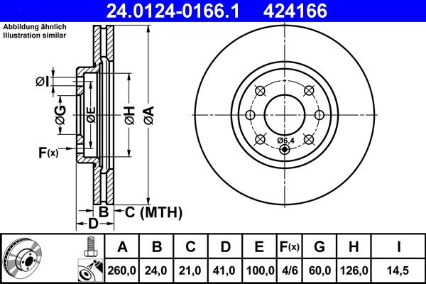 ATE 24.0124-0166.1 - Тормозной диск unicars.by