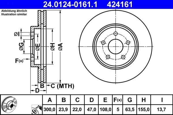 ATE 24.0124-0161.1 - Тормозной диск unicars.by