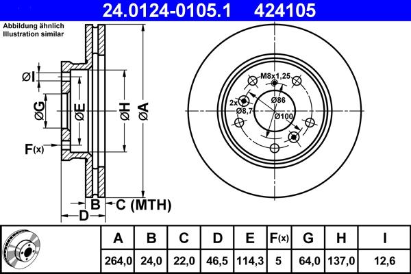 ATE 24.0124-0105.1 - Тормозной диск unicars.by