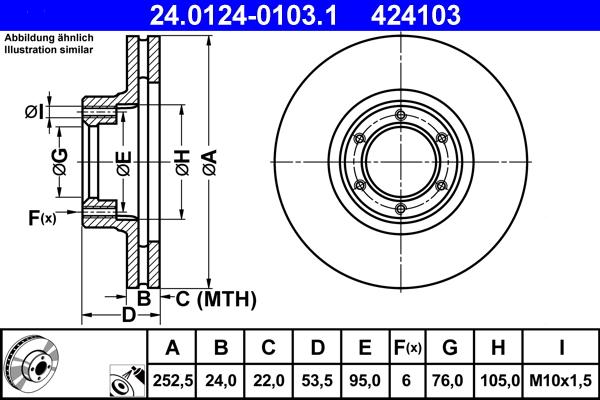 ATE 24.0124-0103.1 - Тормозной диск unicars.by