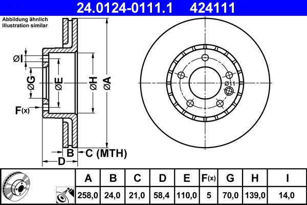 ATE 24.0124-0111.1 - Тормозной диск unicars.by