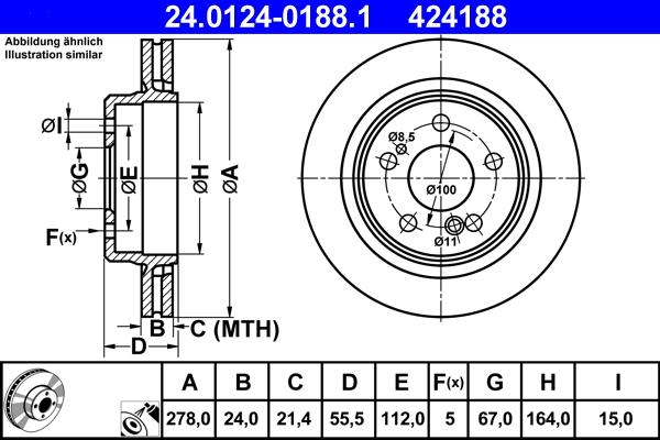 ATE 24.0124-0188.1 - Тормозной диск unicars.by