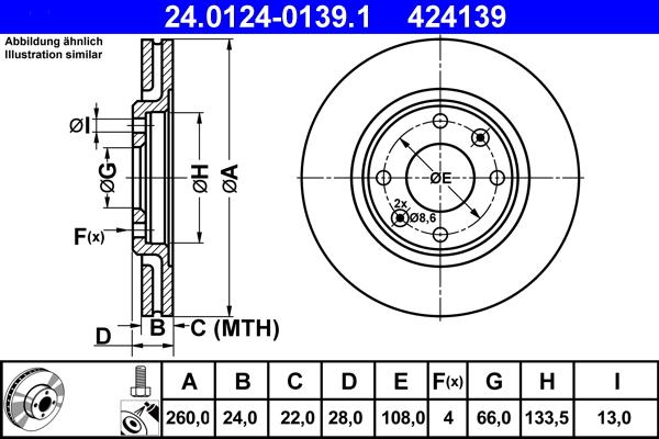 ATE 24.0124-0139.1 - Тормозной диск unicars.by