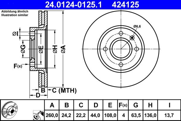 ATE 24.0124-0125.1 - Тормозной диск unicars.by