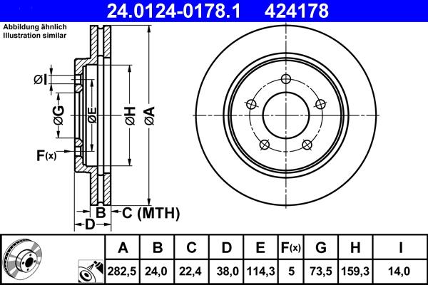 ATE 24.0124-0178.1 - Тормозной диск unicars.by