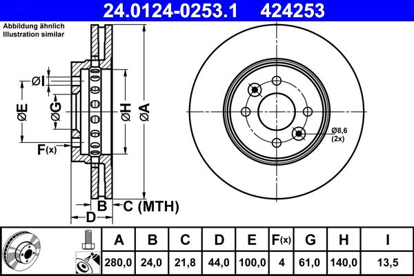 ATE 24.0124-0253.1 - Тормозной диск unicars.by