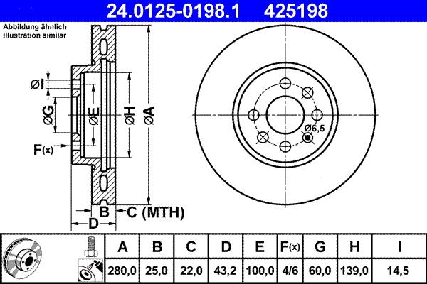 ATE 24.0125-0198.1 - Тормозной диск unicars.by