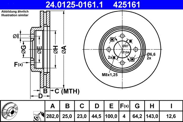 ATE 24.0125-0161.1 - Тормозной диск unicars.by