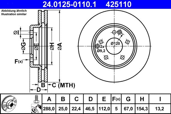 ATE 24.0125-0110.1 - Тормозной диск unicars.by