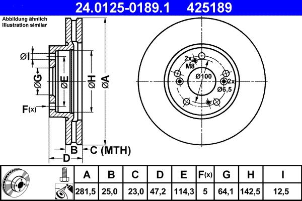 ATE 24.0125-0189.1 - Тормозной диск unicars.by