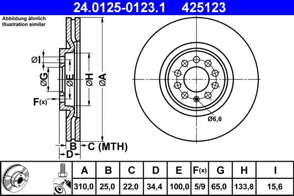 ATE 24.0125-0123.1 - Тормозной диск unicars.by